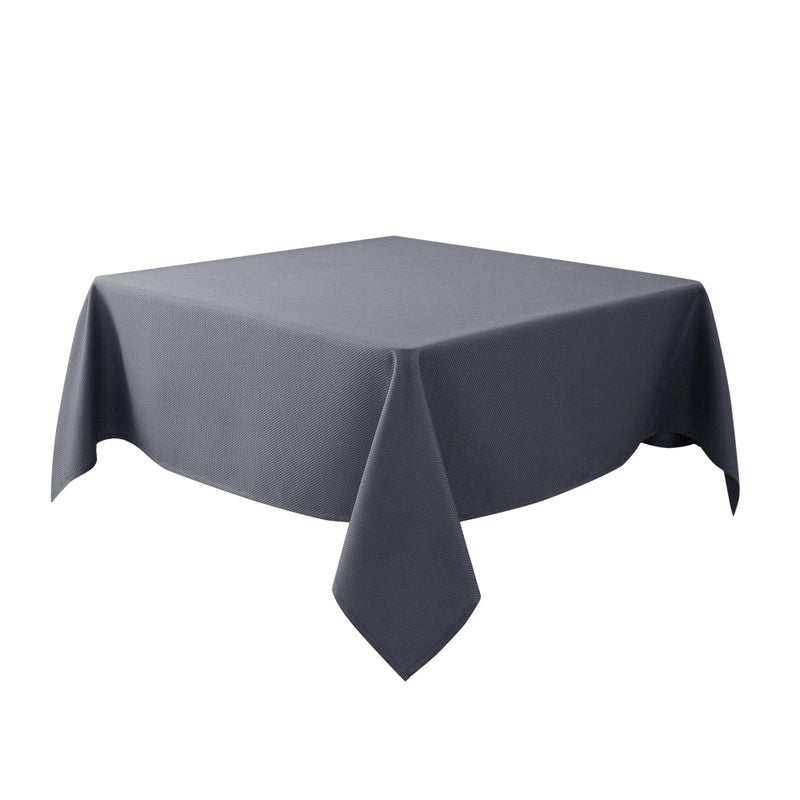 Biscaynebay Textured Fabric Square Tablecloths 70x70 Inches, Dark Grey Water Resistant Card Table Cloth Folding Table Cover for Dining, Kitchen, Wedding and Parties etc. Machine Washable - Image 1